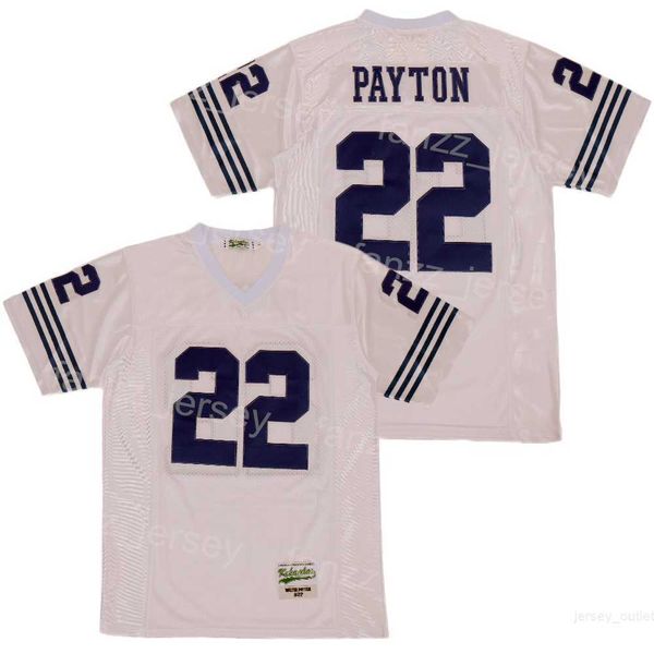 High School Football Jackson State Jerseys 22 Walter Payton Uniform College Atmungsaktiver Pullover aus reiner Baumwolle Sportstickerei und aufgenähte weiße Teamuniversität