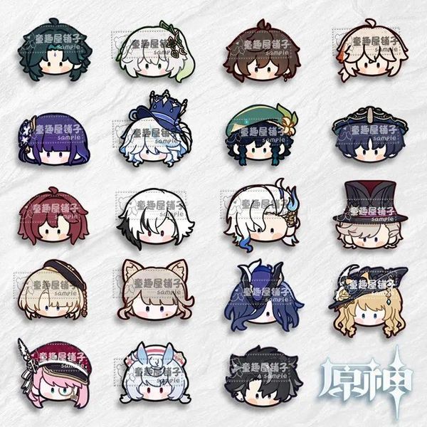 Broschen Wriothesley Lyney Neuvillette Abzeichen Pins Anime Genshin Impact Frauen Brosche Mode Cosplay Figur Für Tasche Zubehör