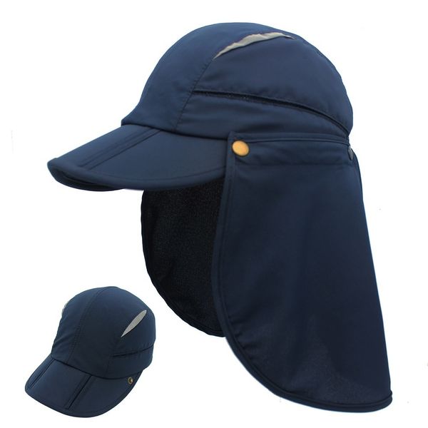 Chapéus largos Balde Connectyle Men Summer Sun Visor Hat Rick Dry respirável Protecting Cap com aba de pescoço removível 230421