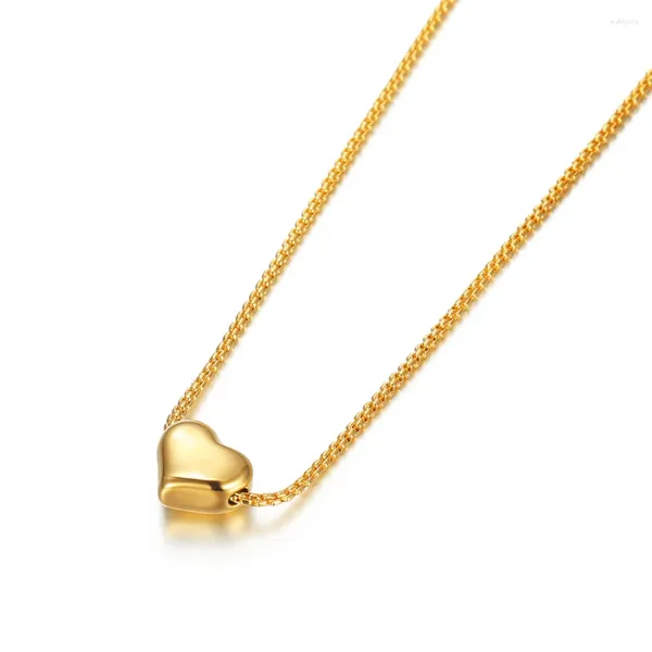 Ожерелья с подвесками золотого цвета, милое сердце, корейский модный стиль, ожерелье для женщин, ювелирные изделия, воротник, подарки друзьям