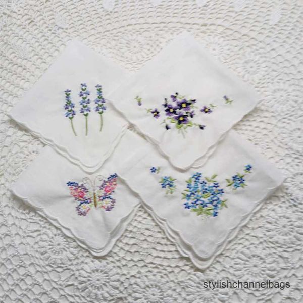 Саронгс Женские носовые платки белая хлопчатобумажная ткань свадьба Хэнксис Ряд гребешки для вышивших цветочных