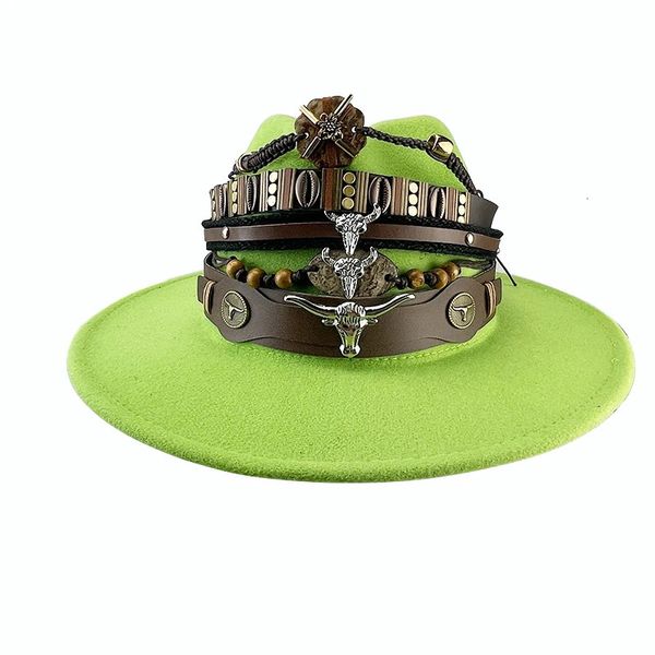 Breite Krempe Hüte Eimer Punk Cap Bänder handgewebt für Fedora Cowboyhut Panama Band Zubehör Kollektion Hutband verstellbar Unisex Western Schmuck 231122