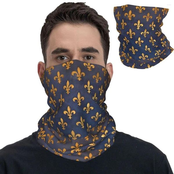 Eşarplar Florence Bandana Boyun Gaiter Baskılı Fleur de Lis Lily Çiçek Sembolü Bayrak Maskesi Eşarp Çok Fonksiyonlu Şapta Balıkçılık Yıkanabilir