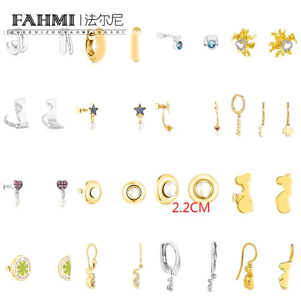 Fahmib Orecchini a cerchio con orsetto Premium, stella, perla, orecchini rossi a forma di cuore, Anniversario, fidanzamento, regalo, festa, matrimonio. Regali speciali per madre, moglie, bambini, amanti, amici.