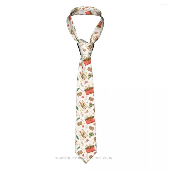 Laços aquarela feliz natal dia impressão 3d gravata 8cm de largura poliéster gravata camisa acessórios decoração de festa