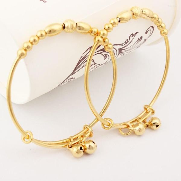 Armreif Ankunft Gold Farbe Baby Armbänder Armreifen Schmuck Mädchen und Jungen Geburtstagsgeschenk