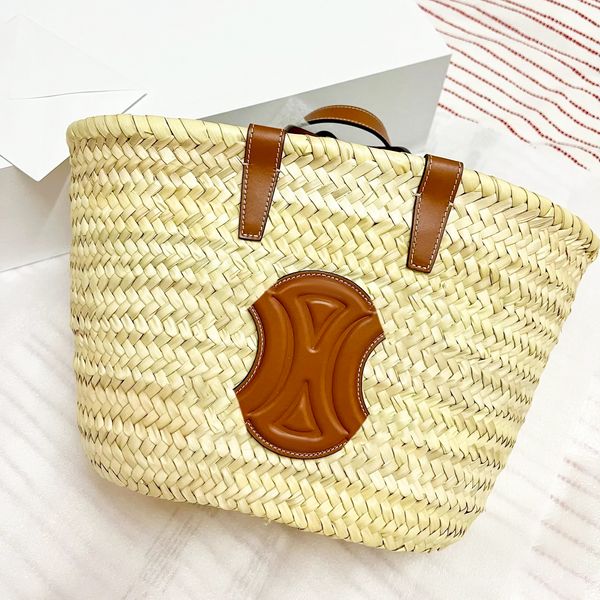 La tote TRIOMPHE cestino classico Borse Donna Uomo moda pochette pochette celins Borsa da spiaggia Borsa in rafias Tessuto di lusso Borsa a secchiello a tracolla in paglia