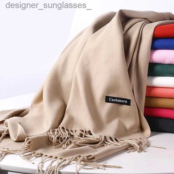 Sciarpe di marca di lusso invernale morbida e calda sciarpa di cashmere per le donne Sciarpe di lana autunno poncho da donna da uomo Pashmina femminile Foulard BufandaL231122