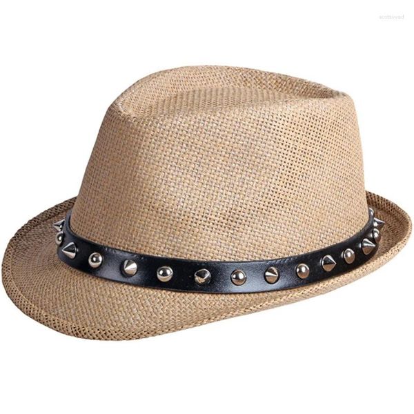 Berets HT3701 Männer Strand Hut Klassische Fedoras Frühling Sommer Frauen Trilby Fedora Männlich Weiblich Hip Hop Cap Stroh Panama