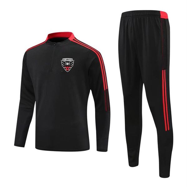 DC United futebol adulto treino terno de treinamento kit jaqueta de futebol ternos de corrida crianças conjuntos de logotipo personalizado 231p