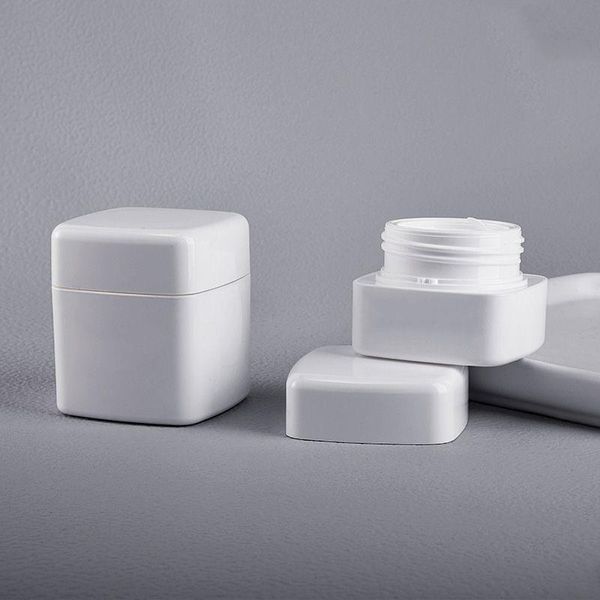 Белые полипропиленовые косметические баночки, квадратная пластиковая бутылка, бальзам для губ, контейнер для крема для глаз/контейнер для крема для лица, не содержит BPA (без логотипа), 30 г 50 г Pooqp