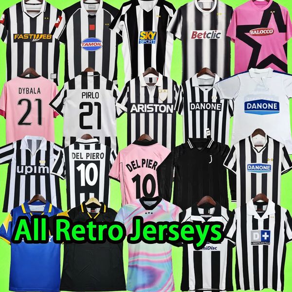 JUVE Retro-Fußballtrikots ZIDANE DEL PIERO PIRLO BUFFON 91 92 93 94 95 96 97 98 99 00 01 02 03 04 05 DAVIDS CHIELLINI Fußballtrikot T 11 12 14 15 16 17 18 Vintage-Uniform 1122