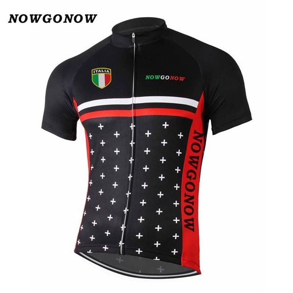 maglia da ciclismo personalizzata Uomo 2017 Italia Abbigliamento squadra nazionale italiana bici da corsa nera top pro rider mountain road sport all'aria aperta N2741