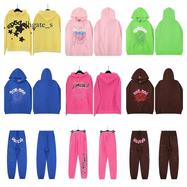 dhgate sp5der Trainingsanzug Herrenhose Sp5der Hose Jogginghose Designer Young Thug Gelb Lila Spider Hoodie 555 Trainingsanzug Grau Set 1iiv