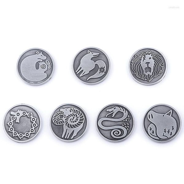 Schlüsselanhänger The Seven Deadly Sins Tattoos Coin Keychain Meliodas Diane Escanor Merlin Ban King Gowther Symbol Badge Souvenir Jewelry