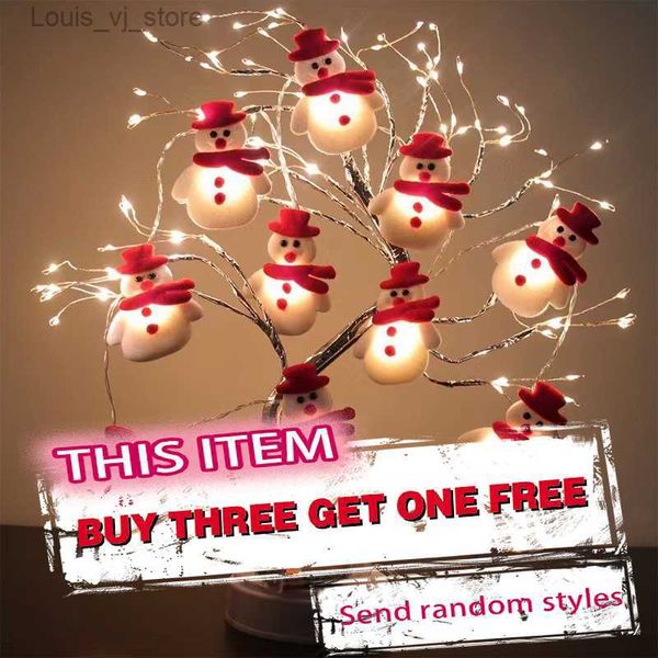 Natale compra tre prendi uno gratis Stringhe LED 3M 20 LED Pupazzo di neve di Natale Luci della stringa Albero Festa Decorazione Lanterna YQ231122
