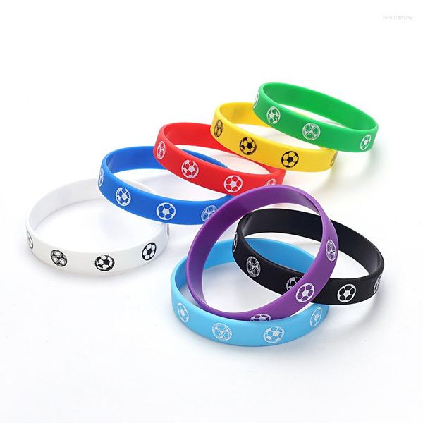 Bracelets de charme 1PCS Sports Sports Football Silicone Wrist Rubber Soccer Bracelet Jóias Acessórios para joias