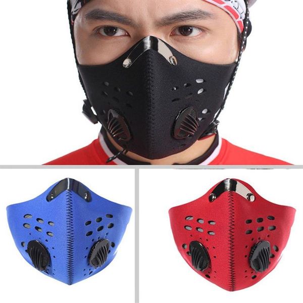 Masques de vélo de vélo de route de montagne demi-masques anti-poussière masque facial respirant charbon actif cyclisme course à pied masque de vélo234W