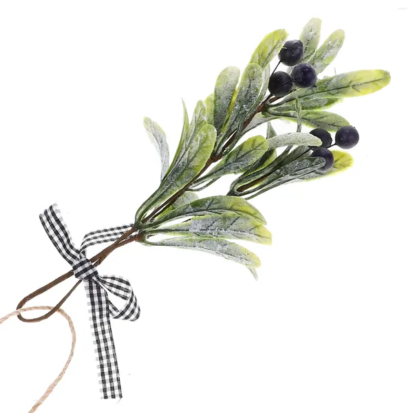 Декоративные цветы Искусственная ветка омелы с ягодами Поддельное рождественское подвешивание