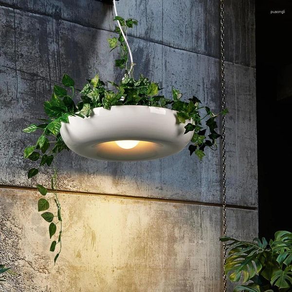 Kolye lambaları Nordic Pot Bitkiler LED LAMP LOFT BABYLON BAHÇE DIY Işık Oturma Odası Kafe Ev Aydınlatma İç Dekorasyon