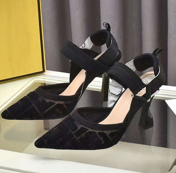 Sandálias de designer de luxo para mulheres de alta qualidade gaze sapatos de salto alto frente alça traseira anel de pressão moda sexy 8.5cm salto mulheres sandália tamanho grande 4-11 com caixa ii