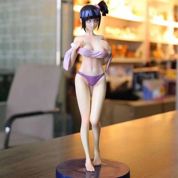 36cm anime antistre hyuuga hinata maiô banho estátua pvc figura de ação ornamentos coleção brinquedos para anime amante estatueta 23032
