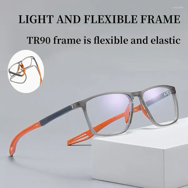 Óculos de sol anti-luz azul miopia óculos ultraleve tr90 esporte visão curta homens perto de óculos ópticos diopters 0 a -6.0