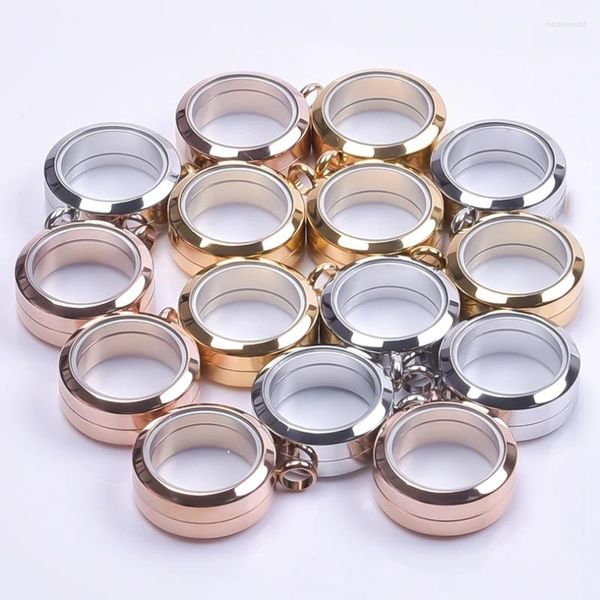 Anhänger Halsketten 1 stück Edelstahl 25mm Dickeres Glas Runde Speicher Po Medaillon DIY Floating Living Medaillon Frauen Schmuck