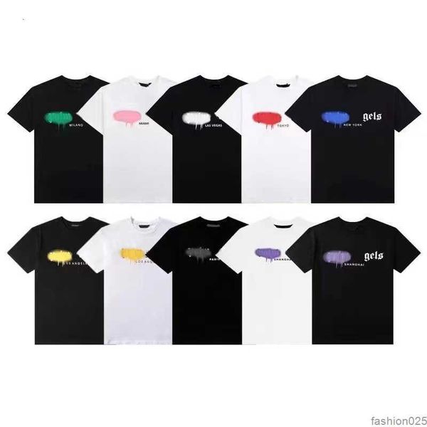 Herren-T-Shirts, Sommer-T-Shirts, Plam Herren-Damen-Engel-Designer-Hemden, modische Tops, lässige Baumwolle, Buchstaben-Hemd, Shorts, Ärmel-T-Shirts über NewGIQI