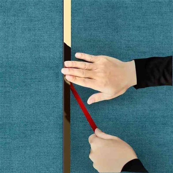 5 Meter flache dekorative Linien aus Edelstahl, schwarz-goldener Hintergrund, Wand, Decke, Randstreifen, Randstreifen, selbstklebend, 210823290C