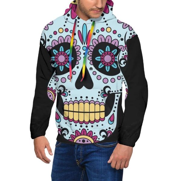 Herren Hoodies Sweatshirts Sugar Skull Tag der Toten Mexikanischer Kopf Herbst Polyester Hoodie Streetwear Cooler Langarm Pullover