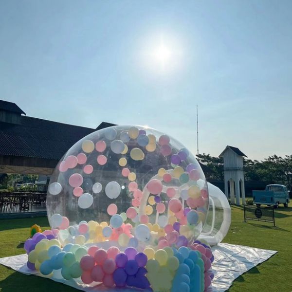 Kabarcık açık çadır şeffaf pvc çadır çocuklar için kabarcık evi ile kabarcık evi açık kubbe balon açık parti kapılı düğün doğum günü dekorasyon