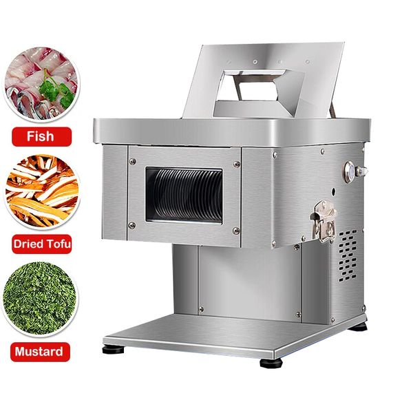 Fatiador de carne elétrico, lâminas de aço inoxidável, cortador de carne, aparelho de cozinha automático, máquina comercial de corte de legumes