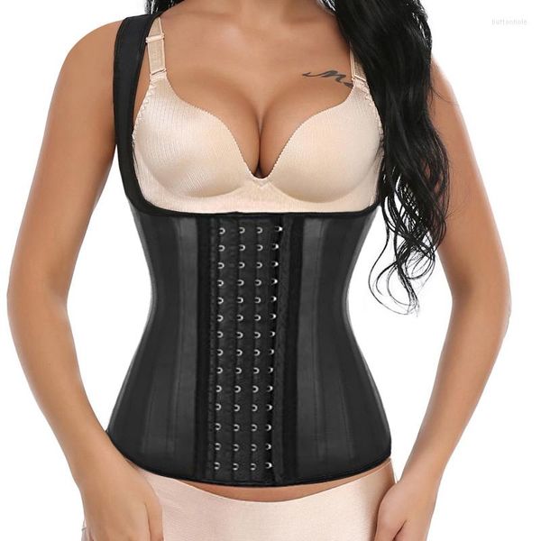 Bustiers Corsetsets Burvogue Mulheres 25 Aço desossado Cincher Cincher Modelating Strap Treiner LATEX