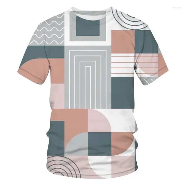 T-shirt da uomo 2023 motivo geometrico camicia stampata 3D moda estiva casual T-shirt da uomo unisex Hip Hop Harajuku streetwear Tee Tops