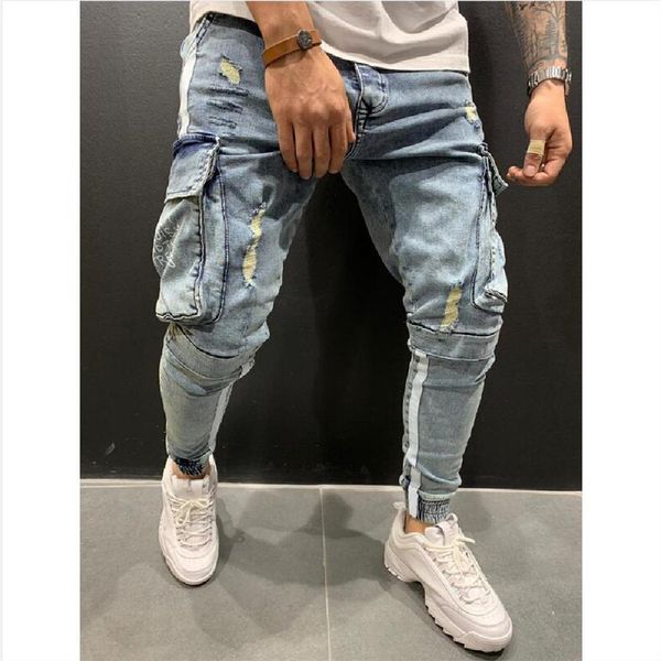 Herren Jeans Herren Jeans Denim Taschenhose Sommer Herbst Dünn Slim Regular Fit Gerade Jeans Elastizität Dehnbar Herren Blau Schwarz Hose 230421