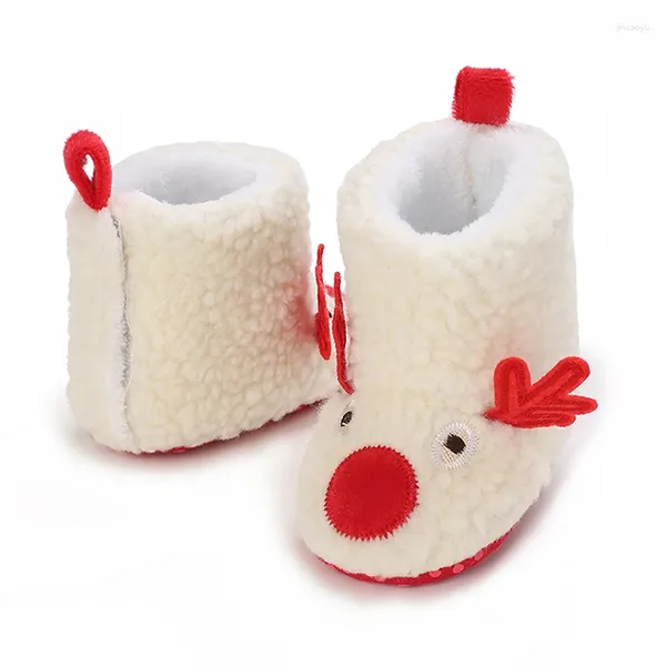 Stivali Pantofole in pile per bambini Stivaletti morbidi antiscivolo per cervi Calzini invernali caldi per neonati Scarpe da culla