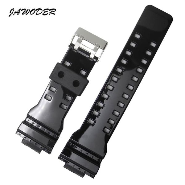 Jawoder Watchband 29x16mm silicone nero orologio in gomma cinturino in acciaio inossidabile cinghia per Casio GA-100 GA-300 GA-110 GA-120 G-89026QQ