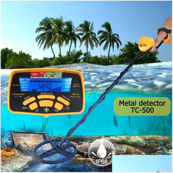 Detectores de metal Tc500 Detector subterrâneo profissional busca de profundidade localizador de tesouro de ouro detectando pinpointer à prova d'água entrega dhiky