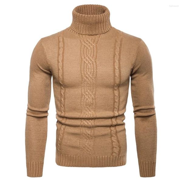 Maglioni da uomo Moda Maglione per le vacanze quotidiane per le vacanze Top in maglia Cardigan Dolcevita Manica lunga da uomo Leggero elasticizzato Tinta unita