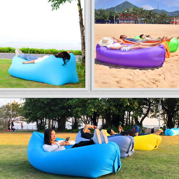 Outdoor Pads Tragbares Camping aufblasbarer Klappstuhl Strand Picknick aufblasbares Campingsofa Lazy Camping aufblasbare Luftmatratzen W0422