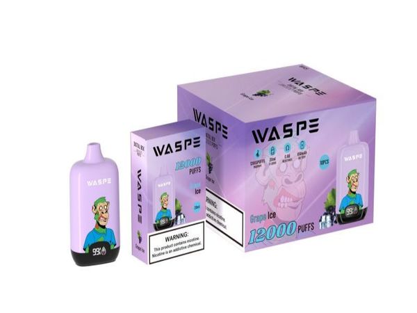 Kostenloser Versand, europäischer Bestseller, Randm Einweg-Vape-Puff 12000 Waspe 12k Pod-Stift, 20 ml vorgefüllter E-Juice, 0 % 2 % 5 % Salz, elektronisches Zigaretten-Pod-Kit, Puffs Vaper