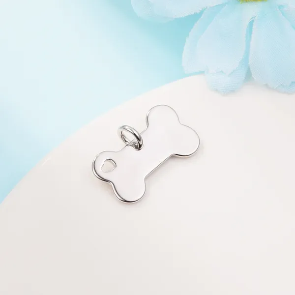 Pietre preziose sciolte CKK 925 Sterling Silver Incisione Osso di cane Collare per animali domestici Etichetta Gioielli fai da te Perline per le donne Fascino europeo