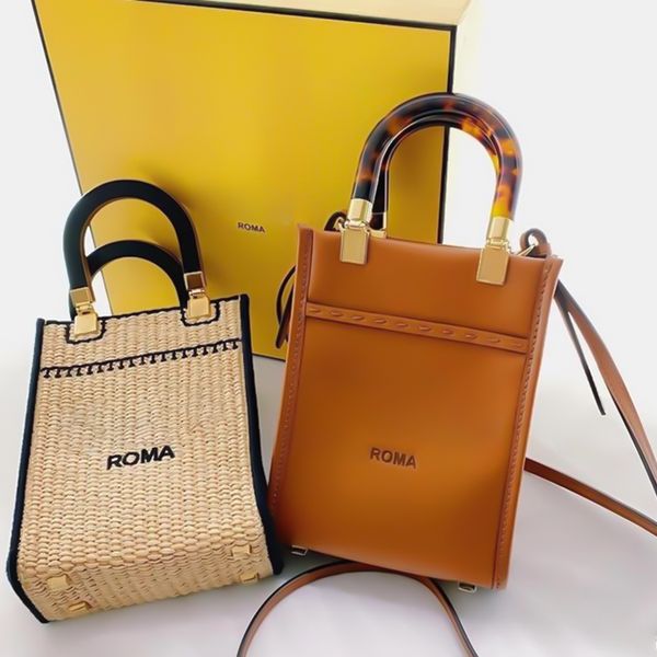 Fendace bolsas masculinas de luxo designers bolsa de mão crossbody clássica pochette bolsa de ombro alça superior fend bolsas quadradas bolsas marrons masculinas bolsas de couro ROMA