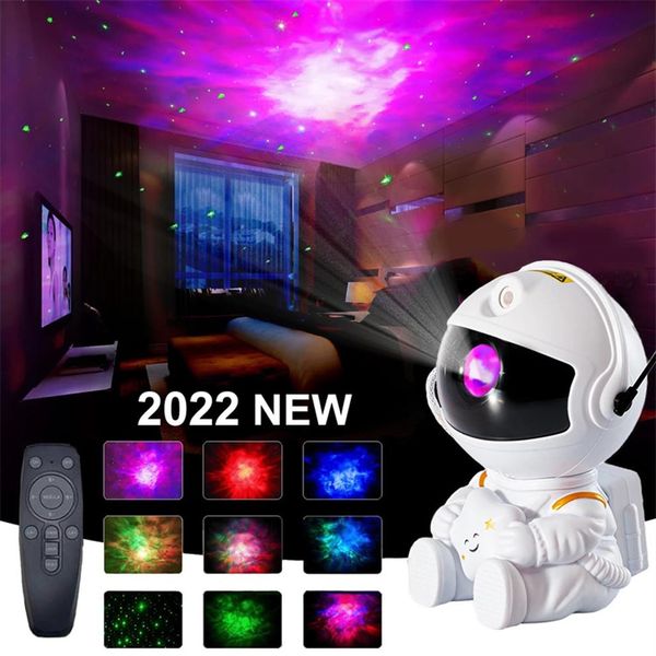 Astronauta LED Night Light Galaxy Star Proiettore Telecomando Luce per feste USB Famiglia Soggiorno Camera dei bambini Decorazione Regalo Ornamen294V