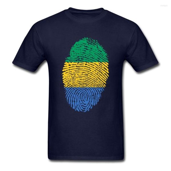 Camisetas masculinas swagger sinalizador de impressão digital da bandeira do gabão Homens altos magros de manga curta de manga curta garotos de roupas extras grandes