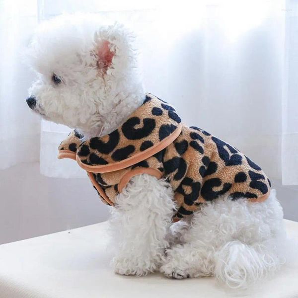 Vestuário para cães Pet Colete Boneca Colar Leopardo Impresso Sem Mangas Duas Pernas Filhote de Cachorro Pijama Suprimentos