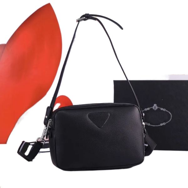 Borse a tracolla in pelle Borsetta da donna Borsa a tracolla Borsa fotografica Pelle bovina Due spallacci Chiusura con cerniera Triangolo Segno Tinta unita Portafogli 22cm HOT 2023