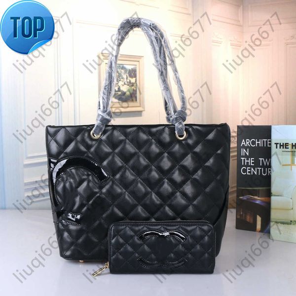 Borse firmate Classic Women 2 pezzi set Borse canale Shopping Borsa a tracolla Borsa a tracolla Borse Lady Messenger Borsa a mano Borsa casual con portafogliD