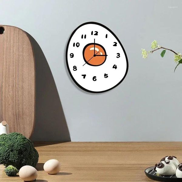 Orologi da parete Frittata di uova Personalità creativa dei cartoni animati Orologio silenzioso Scuola materna Camera dei bambini Studio decorativo